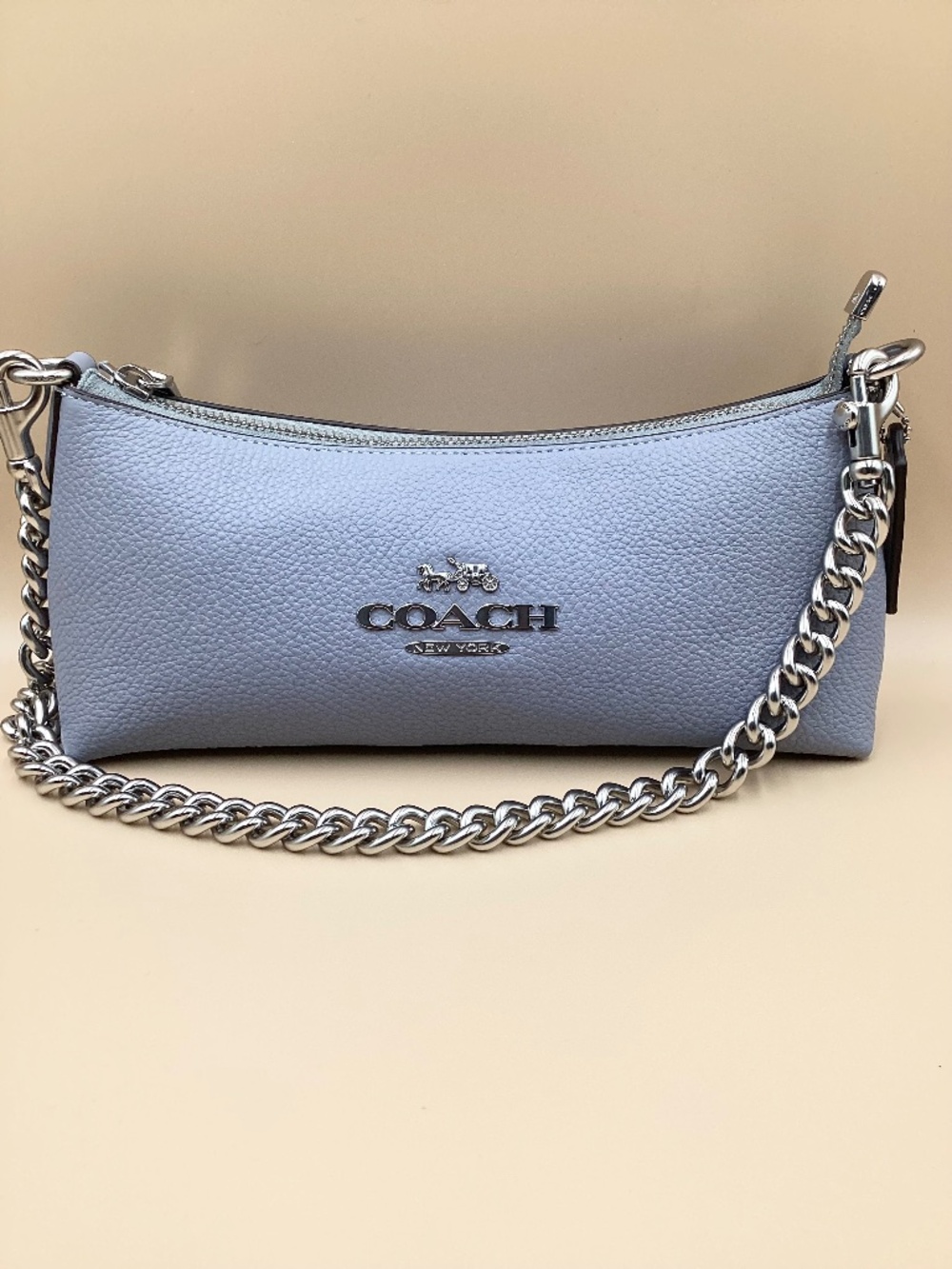 NWOT COACH Beautiful Blue leather Charlotte chain shoulder bag w/crossbody strap